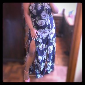 Fashion Nova Flower Print Maxi Dress